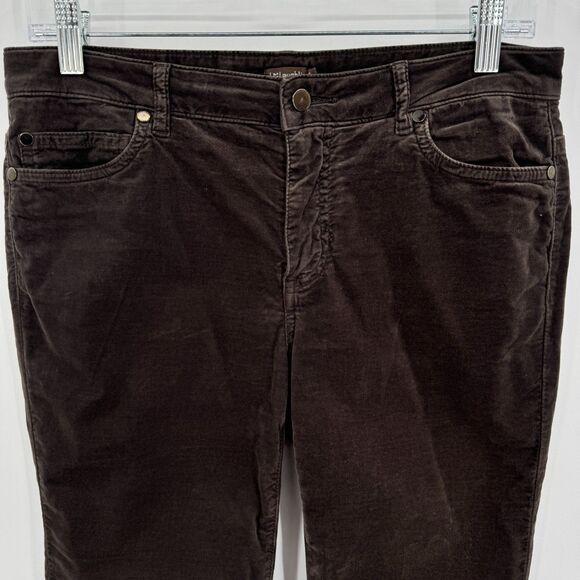 J. MCLAUGHLIN Dark Brown Velvet Suede Skinny Pants Size 6 - Picture 3 of 7